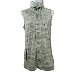 Matilda Jane green button down vest small sleeveless jacket fall layering piece